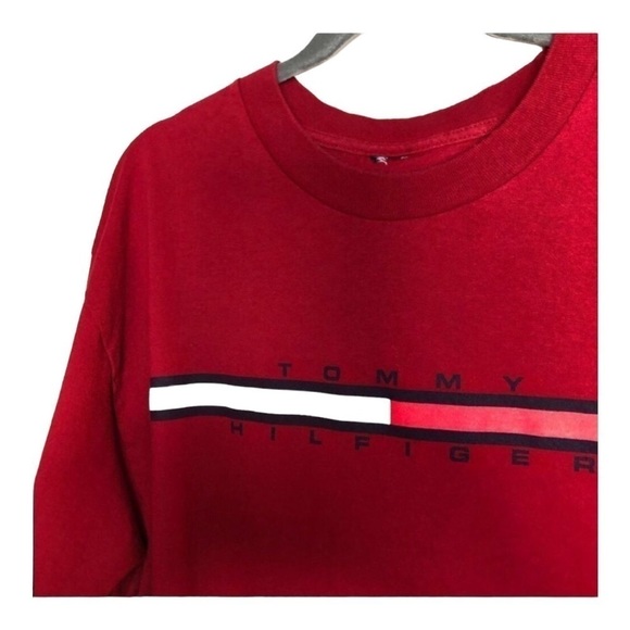 4/$45 TOMMY HILFIGER Vintage Long Sleeve Crew Neck Shirt Medium - Picture 4 of 6